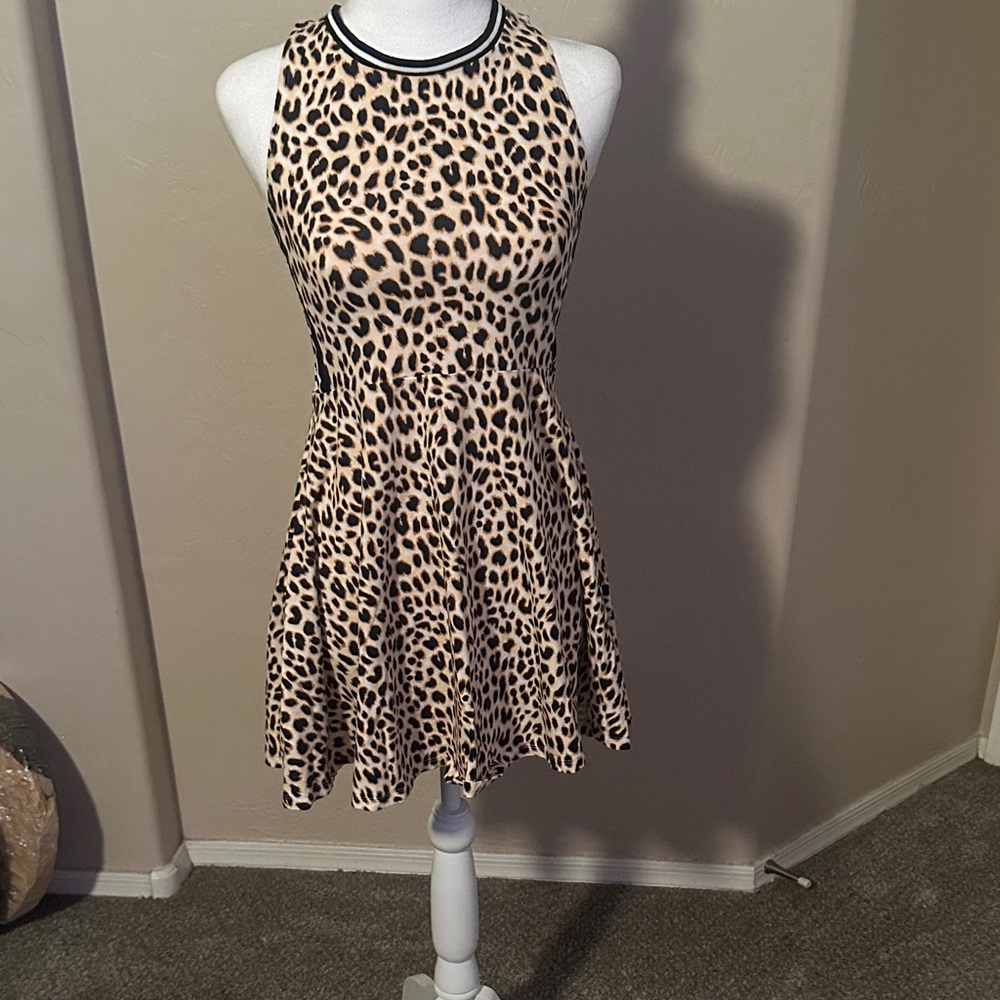 Vs pink Leopard Print Sleeveless Dress